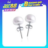Khuyên tai ngọc trai tự nhiên nước ngọt 100%, bông tai ngọc trai nụ đơn giản hay kết hợp với vòng cổ ngọc trai 2510
