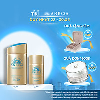 Bộ Đôi Kem chống nắng dưỡng da dạng sữa kiềm dầu khô thoáng hoàn hảo siêu tiết kiệm Anessa Gold Milk 60ml + Gold Milk 20ml