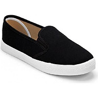 Giày slip on vải trơn màu đen S171