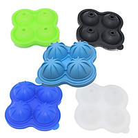 silicone Ice Cube Tray Mold With Clear Cover Summer 4 Grids Ice Cream Maker