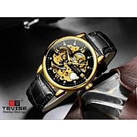 Đồng hồ Tevise cơ dành cho nam, dây da cao cấp, cực đẹp, cực chất + tặng kèm vòng tay phong thủy tỳ hưu