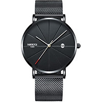 Đồng Hồ Nam Nibosi 1985 Dây Thép Lưới (Màu Đen)