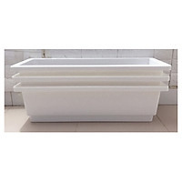 3 Chậu/ Khay/ Máng Nhựa Trồng Rau, Trồng Hoa, Cây Cảnh Kích Thước 67X24X19Cm - Màu Trắng
