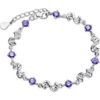 Lắc Tay Xoắn Điểm Đá (Alloy Silver) Showfay Jewelry