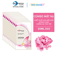 Combo 10 miếng Mặt nạ dưỡng da tươi trẻ chiết xuất hoa mẫu đơn hoàng cung Bio-essence (10 miếng x 20ml)