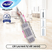 Cây lau nhà tự vắt MyJae 360 độ, bông lau sợi siêu mảnh, tác động kép lau sạch gấp 2 lần, thiết kế đứng, nhỏ gọn, tiện dụng (tặng kèm 1 bông lau)
