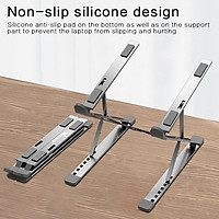 VINETTEAM Giá Đỡ Laptop Nhôm N8 Màu Bạc Thiết Kế Thông Minh 2 Tầng Điều Chỉnh Độ Cao, Gấp Gọn Và Tản Nhiệt Cho Laptop, Surface, Ipad, Macbook Cho Máy Từ 12~17inch - Hàng Chính Hãng