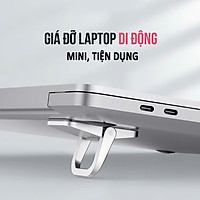 Giá đỡ giá kê tản nhiệt laptop mini siêu mỏng gấp gọn bằng kim loại 2 nấc điều chỉnh- Hàng chính hãng