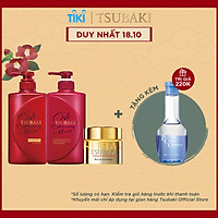 Bộ Ba Chăm Sóc Tóc TSUBAKI Dưỡng Tóc Bóng Mượt Gội Xả (490ml/chai) + Mặt Nạ Tóc Cao Cấp Phục Hồi Hư Tổn 180g