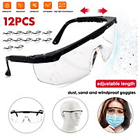 12PCS Safety Goggles Over Glasses Lab Work Eye Protective Eyewear Clean Lens