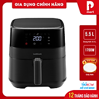 Nồi chiên không dầu LocknLock EJF284BLK 5.5L, Tặng Giấy Nến - Hàng chính hãng
