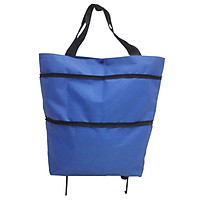 1Pcs Portable Shopping Trolley Bag Cart Reusable Shopping Bags Oxford Foldable Carrying Bag Wheels Rolling Shopping Organizer