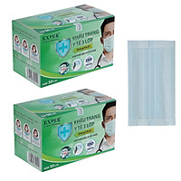 Combo 2 hộp khẩu trang y tế EXPER 3 lớp kháng khuẩn, mỗi hộp 50 cái. Sản phẩm khẩu trang y tế quai vải dán cao cấp công nghệ Nhật