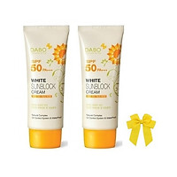 Combo 2 hộp kem chống nắng Dabo Whitening SPF 50 PA+ Hàn Quốc (70ml) và nơ