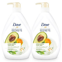 Combo Sữa tắm dưỡng thể từ thiên nhiên Dove Căng bóng tươi mới với chiết xuất bơ và hoa cúc Calendula 530g x 2