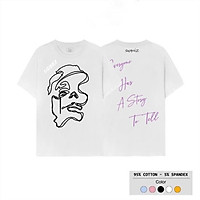 Áo phông nữ 1HITSHOP Áo Sadboiz Story thun tay lỡ dáng rộng unisex 2 màu đen trắng 4 size S M L XL