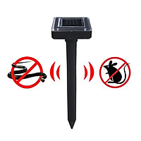 2pcs Outdoor Solar Powered Mole Repeller Powerful Ultrasonic Gopher Snake Mouse Pest Repellent Device for Yard Lawn Farm Garden