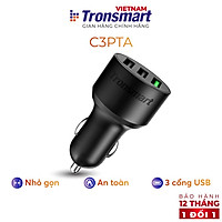 Tẩu sạc nhanh ô tô 3 cổng USB Tronsmart C3PTA Sạc nhanh QC 3.0 - Hàng chính hãng - Bảo hành 12 tháng 1 đổi 1