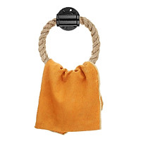 Industrial Steampunk Towel Holder Iron Pipe and Jute Rope Urban Designer Rail