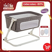 Nôi cũi nâng hạ độ cao ghép chung giường bố mẹ gập gọn MASTELA PL506 - tiêu chuẩn ASTM Mỹ - TẶNG SET 2 YẾM QUÀNG CỔ
