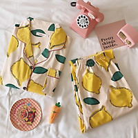Pijama- Bộ Ngủ Nữ cotton dài tay quần dài BNNDQ07