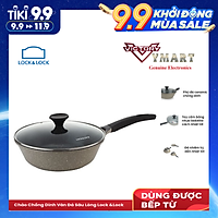 Chảo Chống Dính Vân Đá Sâu Lòng Lock &Lock 30cm LCA6305D-IH (có nắp kính )