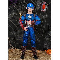 Trang Phục Đội Trưởng Mỹ Captain America Dành Cho Trẻ Em Kèm Mặt Nạ