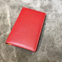 Sổ tay da thật Handmade - Đỏ Hạt (Bìa da bò thật, may tay thủ công, 180 trang giấy sẵn dễ dàng thay giấy khi dùng hết)