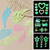 1 Set Miếng Dán Tường Dạ Quang Hình Ngôi Sao Và Mặt Trăng 3d Phát Sáng Trong Đêm Trang Trí Phòng Bé