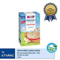 Bột ăn dặm dinh dưỡng Sữa, Hoa quả tổng hợp - Táo, Chuối, Lê, Mơ HiPP Organic 250g
