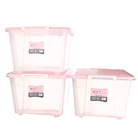 Camellia 86L storage box large capacity transparent matte wheel storage box Bai Na storage box B28002*3 stick