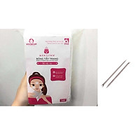 Bông tẩy trang bề mặt mịn Bông Bạch Tuyết (180 Miếng) tặng 2 cây nặn mụn