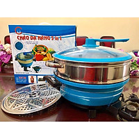 Chảo điện đa năng 5in1 CH cook Size 32cm (1 vỉ hấp và 1 chõ hấp) - Hàng chính hãng