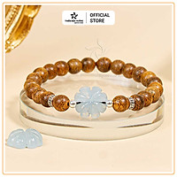 Vòng tay Trầm Hương Tứ Diệp Bảo - Charm bạc 925 và đá phong thủy - Trầm Tốc Lào - Thiên Mộc Hương