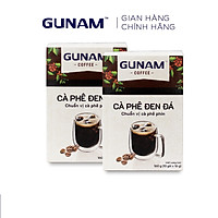 Combo 2 hộp cà phê hòa tan GUNAM cà phê đen đá (hộp 10 gói x 16g)