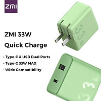 ZMI 33W Fast Charger 1A1C Type-C USB-A 100-240V Safe Power Portable Power Adapter Comaptible with iPhone 12 Switch