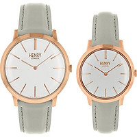 Đồng Hồ Đôi Dây Da Henry London HL40-S-0290 - HL34-S-0220 Iconic