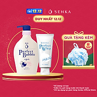 Combo Sữa tắm dưỡng ẩm Senka Perfect Whip hương hoa hồng, đinh hương 500ml và Sữa rửa mặt chiết xuất đất sét trắng Senka Perfect Whip Clay 120g