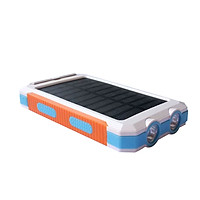 Outdoor Waterproof Solar Power Bank Dual USB Phone Charger w/ LED Light