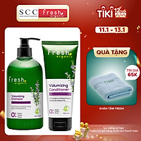 Bộ đôi gội xả Fresh Organic phục hồi hư tổn chiết xuất Hương thảo hữu cơ 500g + 180g