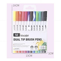 Bút 2 Đầu Kim + Brush Màu Dual Tip Brush Magic Fly Kháng Nước Tô Màu Bullet Journal ST477