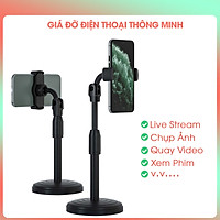 Giá Đỡ Điện Thoại Thông Minh Quay 360 Độ Tự Điều Chỉnh Kích Thước Đa Năng Để Bàn Loại 1 Livestream Chụp Ảnh - Hàng Chính Hãng
