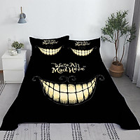 Anime Alice Ở Xứ Sở Thần Tiên Giường Bộ 3D In Hình Chúng Tôi Tất Cả Điên Ở Đây Giường Tấm Phẳng Có Vỏ Gối Ôm nhà Dệt May Vua Kích Thước