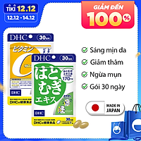 Combo SÁNG DA - MỜ THÂM DHC Nhật Bản gồm viên uống vitamin C và viên uống trắng da 30 ngày JN-DHC-CB1