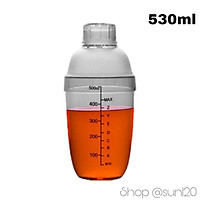 Bình lắc pha chế shaker 530ml Cocktail trà sữa nhựa