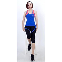 Bộ thể thao lửng nữ áo 3 lỗ phối viền màu cao cấp-DL9