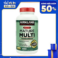 Viên uống Vitamin tổng hợp Kirkland Mature Multi Adult 50+ Hộp 400v của Mỹ dành cho nam, nữ trên 50 tuổi, Tăng cường miễn dịch, phòng các bệnh lây nhiễm, bệnh do virus, vi khuẩn