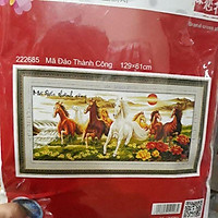 Tranh thêu chữ thập mã đáo thành công 222685(129×61)
