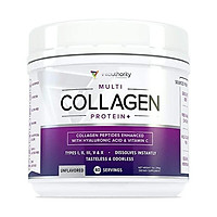 Multi Collagen Pills with Hyaluronic Acid & Vitamin C: 5 Type Hydrolyzed Collagen Protein Peptides, Types I II III V X, 30 Servings, 90 Capsules