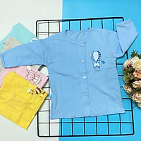 Set 10 áo sơ sinh tay dài cài nút giữa màu nhat T- TomTom Baby